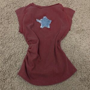 Women's Star Patch Top - Red y2k